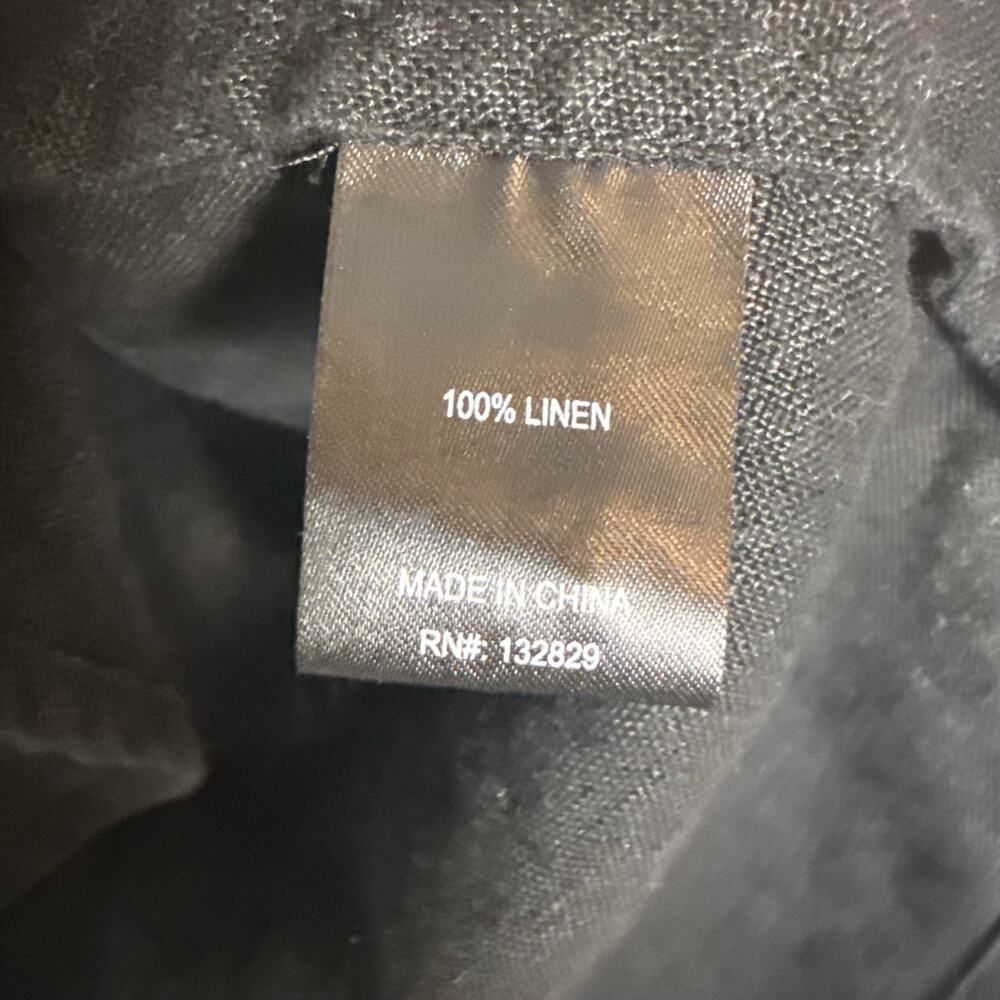 Helsa Revolve Black Washed Linen Long Sleeve Oversized Button Up Shirt Size M - Picture 9 of 10